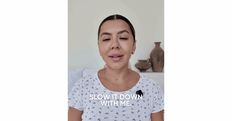 Mel guiding a breath — slow it down with me